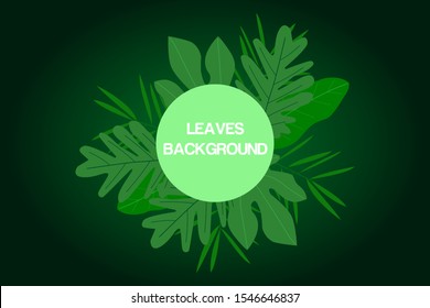 Green Leaves template background. Tropical background. vector illustration.