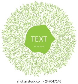 green leaves and the text 3