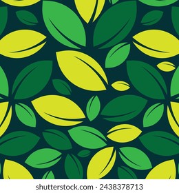 Green leaves texture. Vector illustration. Background leaves Pattern leaf.