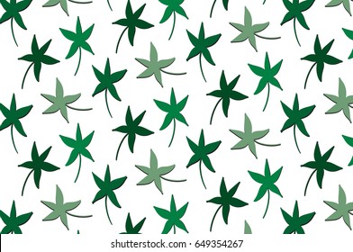 Green leaves textured modern vector clean simple editable pattern