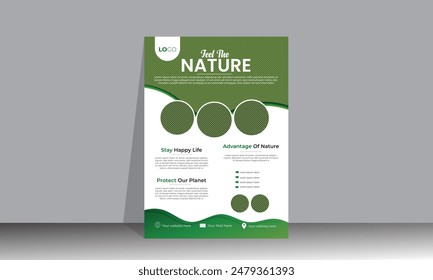 Green leaves theme flyer design for advising.