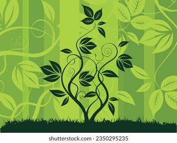 green leaves and tree vector                                   