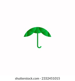 green leaves and umbrella Sleek, elegant, and clean logo design with abstract elements that exudes sophistication and a timeless aesthetic