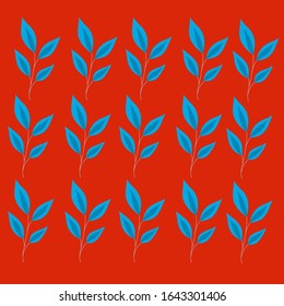 green leaves unique pattern wallpaper with red background stylized vector texture | book covers, pamphlets, banners