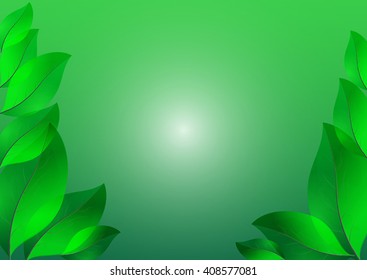 Green leaves vector abstract background. green nature concept