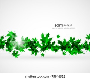 Green leaves vector background