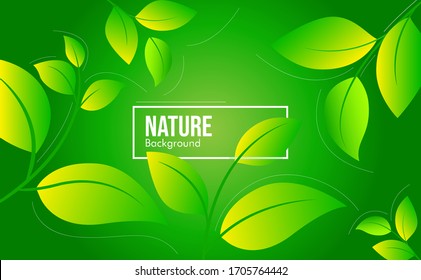 green leaves. Vector background design