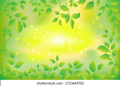 green leaves. Vector background design
