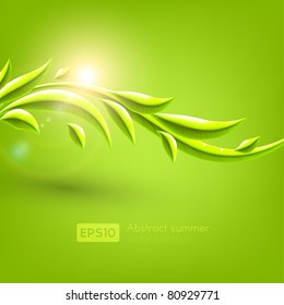 Green leaves. Vector background Eps 10.