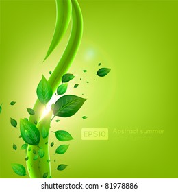 Green leaves. Vector background Eps 10.
