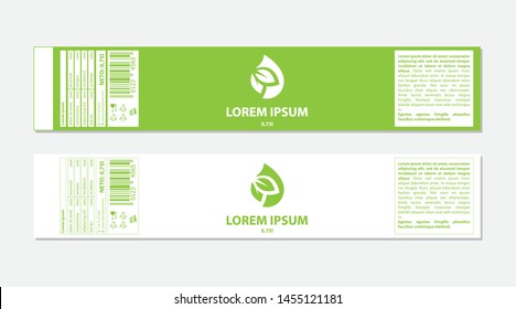 green leaves, vector bottle label template