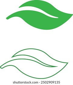 Green Leaves Vector, icon, logo
