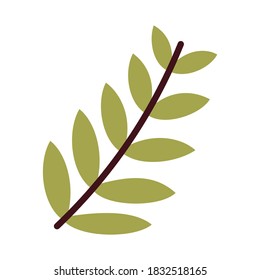 Green leaves vector illustration graphic in flat style. Nature icon design