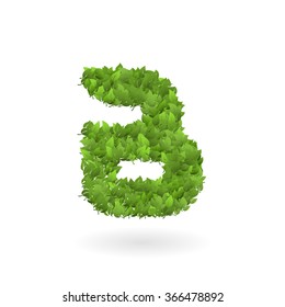 green leaves vector illustration of letter b of green leaves organic eco logo green leaves color coloration vine summer earth pasture texture world isolated spring season foliage natural ecosystem lea
