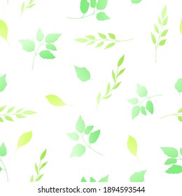 Green leaves. Vector illustration. Seamless pattern.
