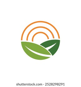 Green Leaves Vector Logo Template