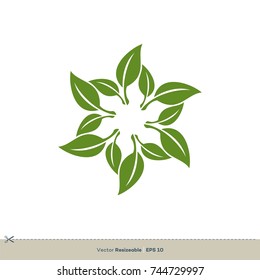 Green Leaves Vector Logo Template Illustration Design. Vector EPS 10.