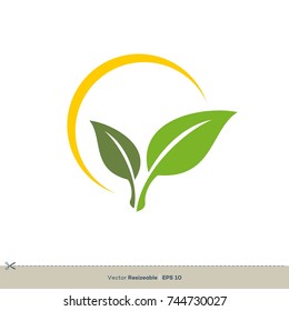 Green Leaves Vector Logo Template Illustration Design. Vector EPS 10.