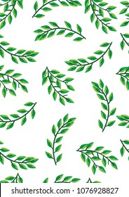 Green leaves vector on white background vector.