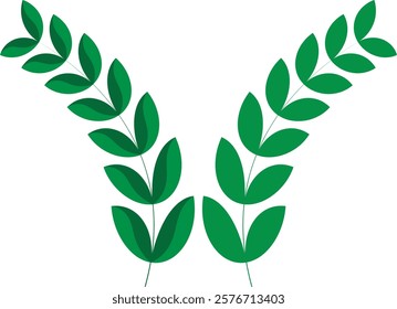 Green leaves vector on a white background