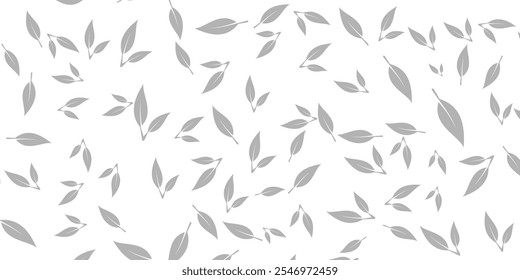green leaves vector pattern background. Green tea leaf seamless pattern. tea leaves pattern background. seamless patterns with green leaves of tea.