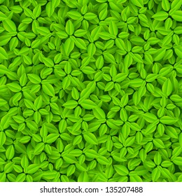 Green leaves vector seamless pattern