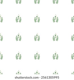 Green Leaves Vector Seamless Repeat Pattern in Ai.