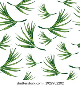 Green Leaves Vector Seamless Repeated Ai Pattern.