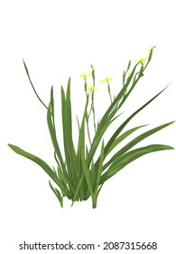 green leaves vector with yellow flowers
