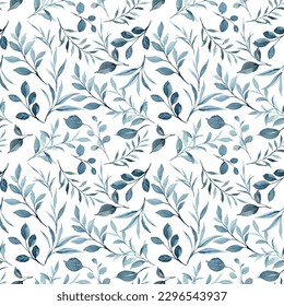 Green leaves watercolor pattern for background, fabric, textile, fashion, wallpaper, wedding, banner, sticker, decoration etc.