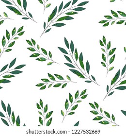 Green leaves. Wedding concept. Floral poster, invite. Vector arrangements for greeting card or invitation design background
