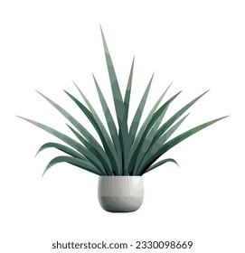 Green leaves in white vase over white