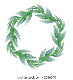 green leaves wreath