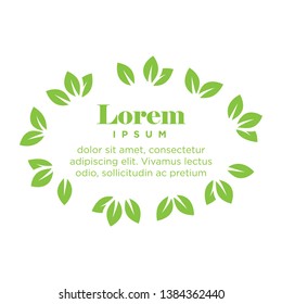 green leaves wreath frame, vector