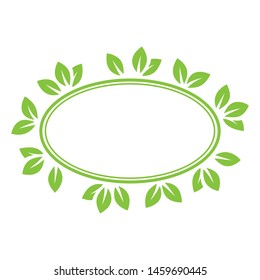 green leaves wreath frame, vector
