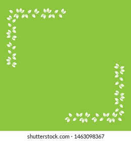 green leaves wreath frame, vector