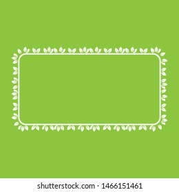 A green leaves wreath frame, vector
