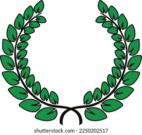 Green Leaves Wreath Layout - (Editable file) - Vector Illustration