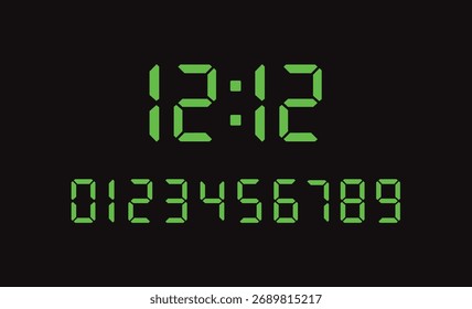 Green LED Digital Clock and Seven Segment Number Set