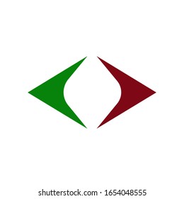 The Green left and Red right arrows icon. Arrows symbol.