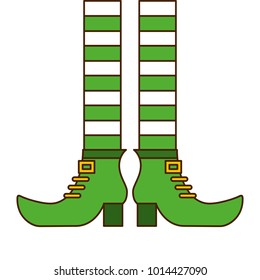 green legs and shoes of leprechaun