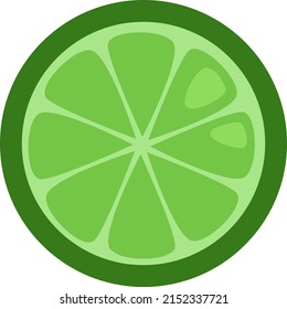 Green lemon, illustration, vector on a white background.