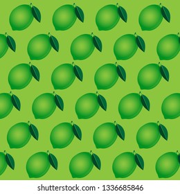 Green Lemon pattern, abstract colored lemon fruit seamless in green background. Lemon illustration. Illustration Fruit Vector Design Stock. Colorful fruit vegetable. Paper gift wrap.