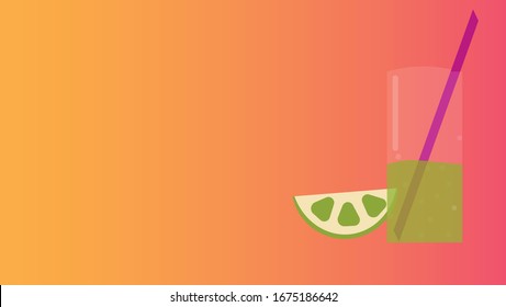 green lemon slice and glass