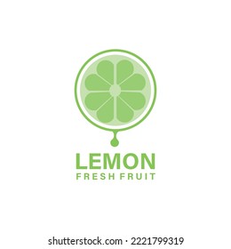 green lemon slice. illustration of a green lemon