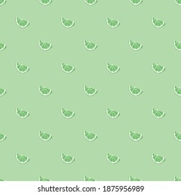 Green lemon slices repeat pattern.
Green polka dots texture.
Monochrome green fruit seamless pattern.