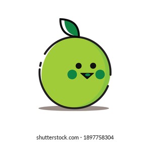 Green lemon vector illustration modern icon