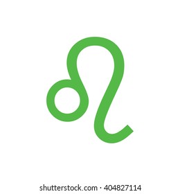 Green Leo zodiac sign. Astrology symbol vector illustration