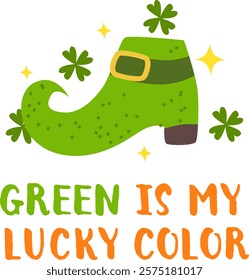 Green Leprechaun Boot. St. Patrick’s Day Funny Sticker.