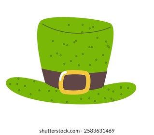 Green Leprechaun Hat Illustration Isolated on White Background